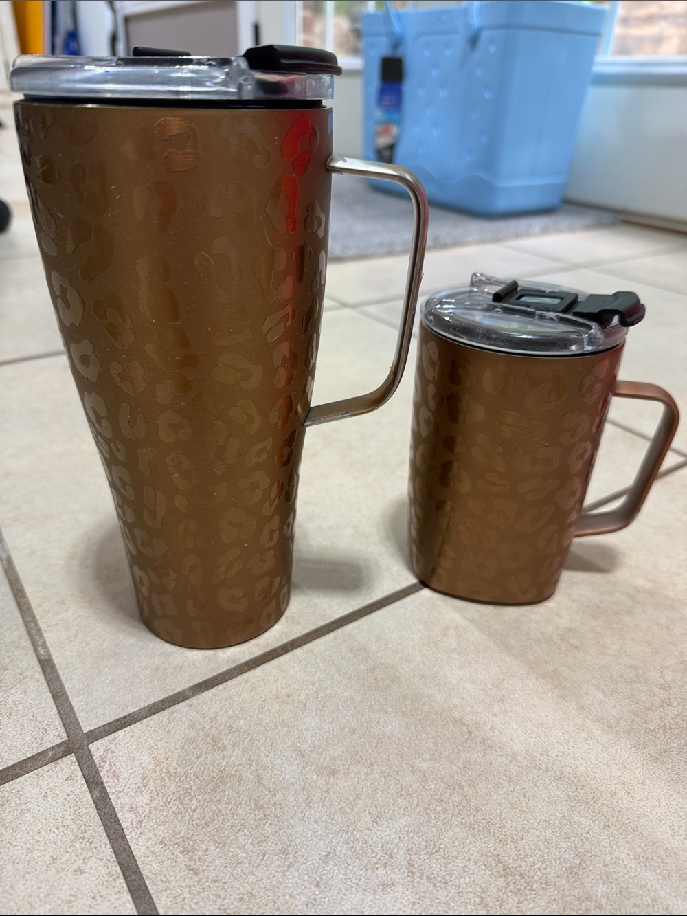 Brumate Leopard Print Metallic Brown Insulated Travel Mug & Mini Tumbler Set